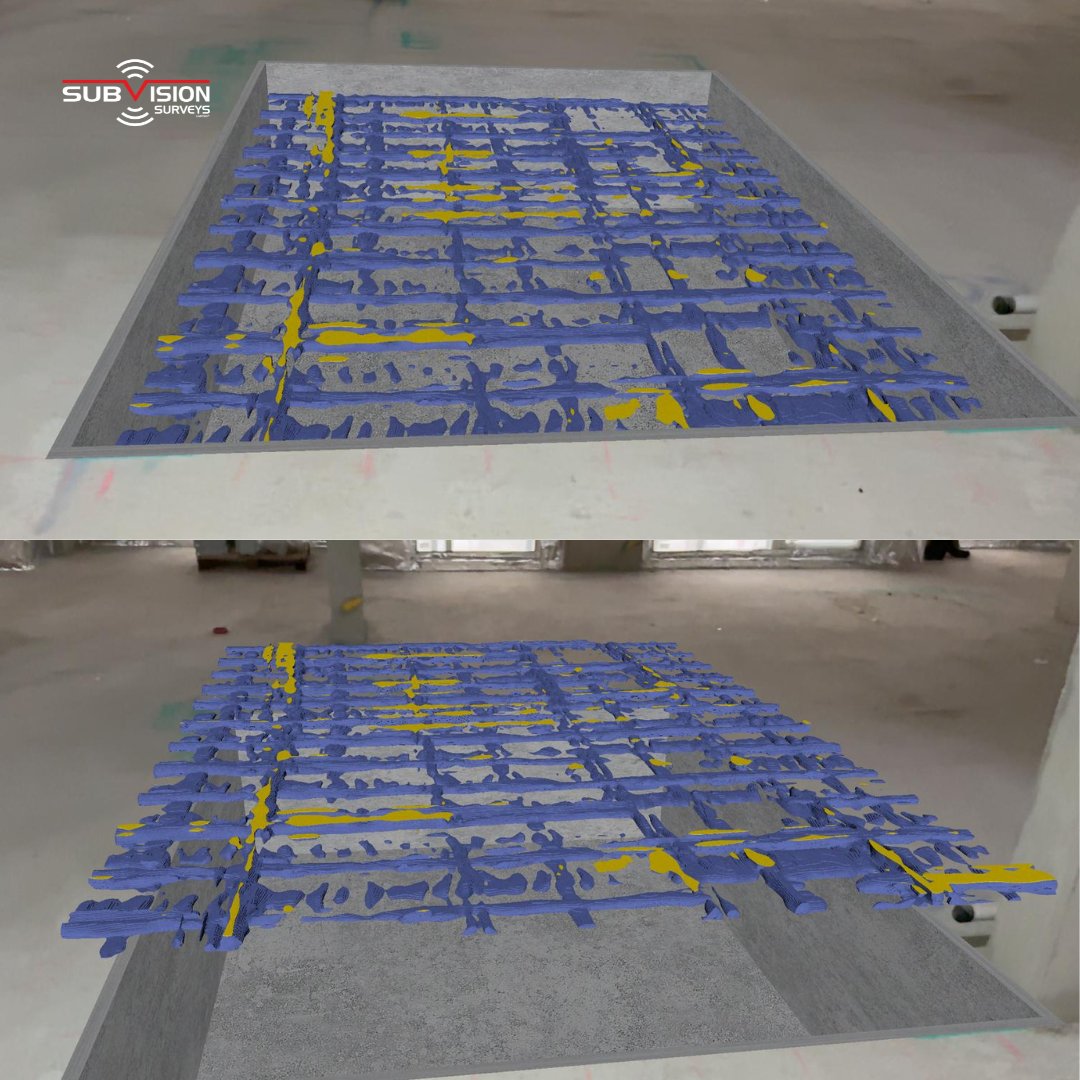 SubvisionSurvey's tweet photo. 3D Augmented Reality Ferro Concrete Analysis: Real-Time Processing

Using advanced 3D concrete scanning technology, we can accurately identify:

Slab thickness
Reinforcement distribution
Reinforcement spacing
Conduits and live power
Structural beams
Voids

Slab types, including waffle pod, RAAF, hollow core, post-tensioned, pre-tensioned and more

#SubvisionSurveys #ConcreteScanning #FerroScan #StructuralSurvey #3DScanning