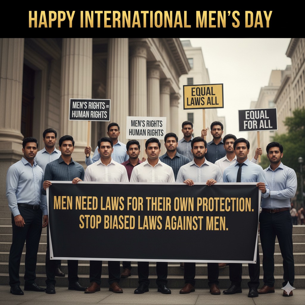 Stop #FakeCases against #Men
#MenAreHuman too
Proud to be a male on this #MensDay 
<a href="/AshwiniUpadhyay/">Ashwini Upadhyay</a> <a href="/AnubhavMohanty_/">Anubhav Mohanty</a> <a href="/BhargavaPriyash/">प्रियश भार्गव</a> <a href="/aajtak/">AajTak</a> <a href="/IamSumanDe/">Sange Suman</a> <a href="/SOFT_Indian/">SOFT Save Our Family Tradition</a> <a href="/BJP4UP/">BJP Uttar Pradesh</a> <a href="/BJP4Bengal/">BJP West Bengal</a> <a href="/AITCofficial/">All India Trinamool Congress</a> <a href="/abhishekaitc/">Abhishek Banerjee</a> <a href="/MoupiaNandy/">Moupia Nandy</a> <a href="/MLJ_GoI/">Ministry of Law and Justice</a> <a href="/PIBHomeAffairs/">PIB - Ministry of Home Affairs</a>