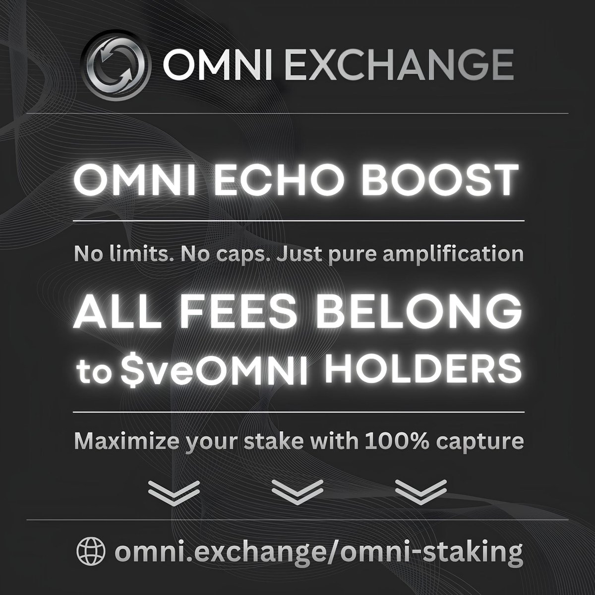 The Omni Echo Boost is back on <a href="/Omni_Exchange/">Omni Exchange</a> and this time, it’s completely uncapped! 
If you’ve been waiting for a moment to scale your governance weight and real yield, this is it.

Buy $OMNI, lock to mint $veOMNI, and Omni Exchange will double whatever you mint.
No upper