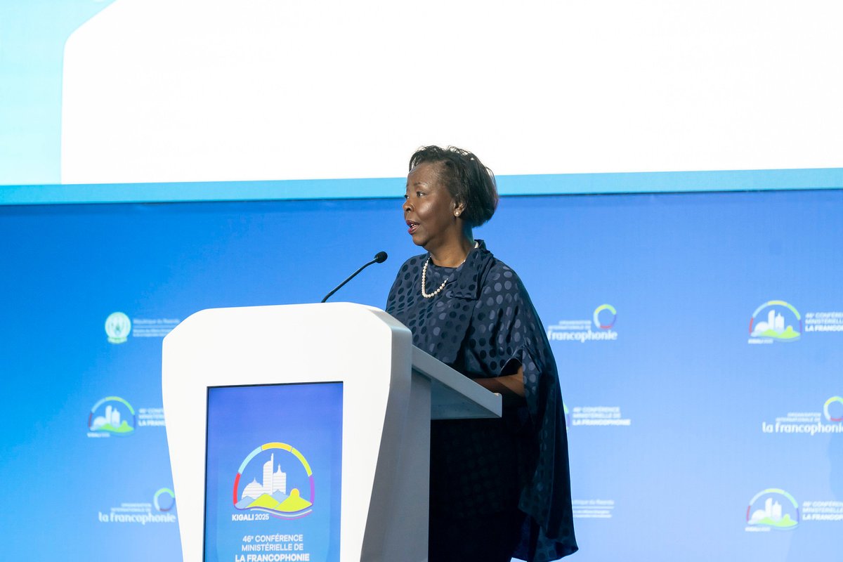 OIFrancophonie's tweet image. La Secrétaire générale de la #Francophonie, @LMushikiwabo, a, dans son allocution d’ouverture de la #CMF46, remercié les autorités rwandaises pour leur accueil chaleureux et la qualité de l’organisation de cette session.

Elle a évoqué quelques réalisations phares de l’OIF et…