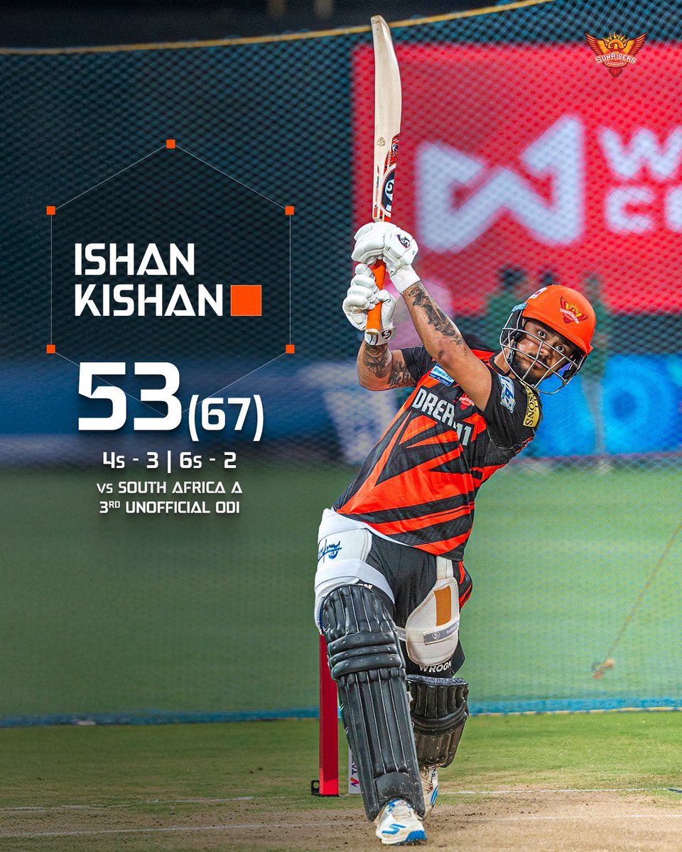 SunRisers's tweet image. Another calm fifty added to his tally 👏

Ishan Kishan | #PlayWithFire | #INDvSA