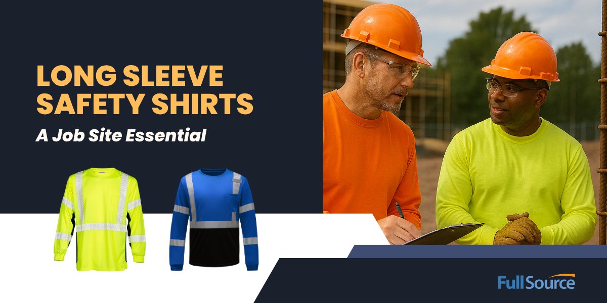 fullsourcellc's tweet image. Long sleeve safety shirts help protect you on busy jobsites in construction, traffic control, utilities, or warehouse work. Read more: blog.fullsource.com/long-sleeve-sa…