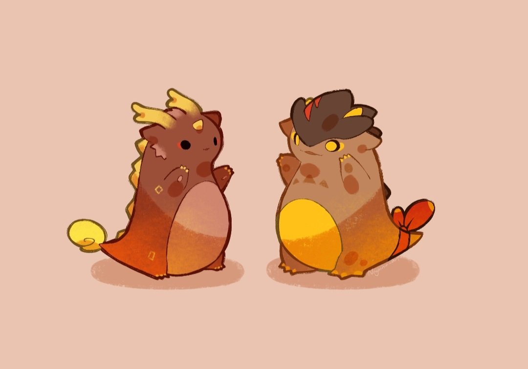 Nagarnia_art's tweet image. Chunkli and Chunkli Jr.
#Genshin