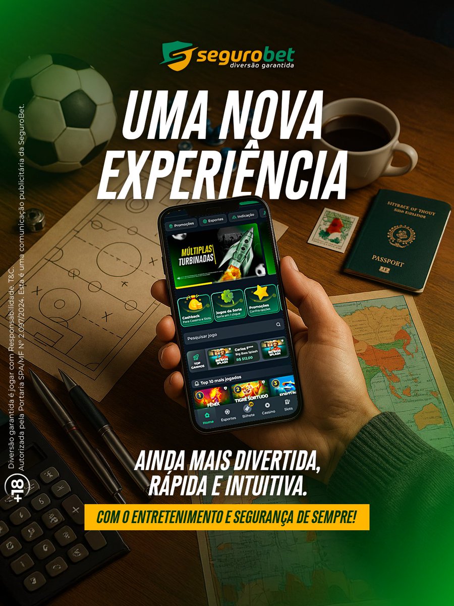 segurobet's tweet photo. A SeguroBet evoluiu pra deixar sua experiência ainda mais leve, rápida e divertida! 🔰

Agora ficou muito mais fácil navegar, apostar e aproveitar tudo o que a nossa plataforma oferece. 💚🔥

Jogue com responsabilidade 18+
Autorizado pela portaria SPA/MF N° 2.097/24
A política de promoções aplica-se a jogadores da SeguroBet