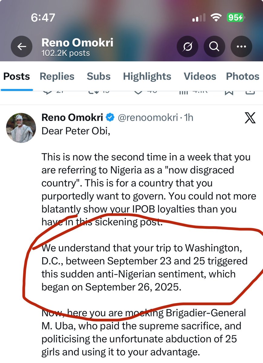 Desperate <a href="/renoomokri/">Reno Omokri</a>. I’ve seen his bizarre obsession with <a href="/PeterObi/">Peter Obi</a> in person, and it can only be described as homoerotic. 

His mind is fixed on Obi nonstop. A random tree? A menu item? A car that drives past? Someone sneezes? Any given cloud? His mind always sees Obi as