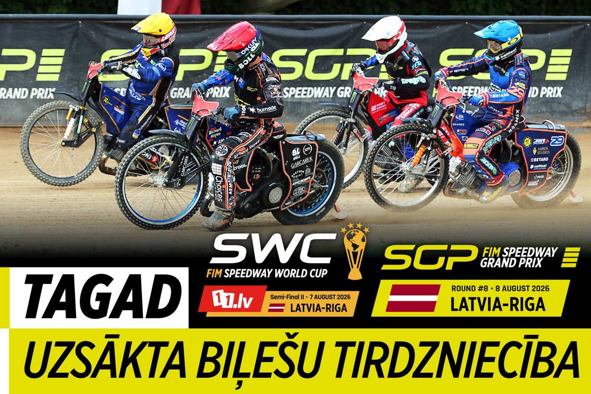 Tirdzniecībā pieejamas ieejas biļetes uz FIM Speedway sacensībām Rīgas <a href="/TraseBikernieki/">Biķernieku trase</a> - FIM SWC pusfināls, FIM SGP posms vai abas sacensības: izvēle ir Tava! 💫

Ieejas biļetes <a href="/bilesuparadize/">Biļešu Paradīze</a>:
🎟 bilesuparadize.lv/lv/custompage/…

#FIM #Speedway #SWC #pusfināls #SGP #posms #Latvia #Riga