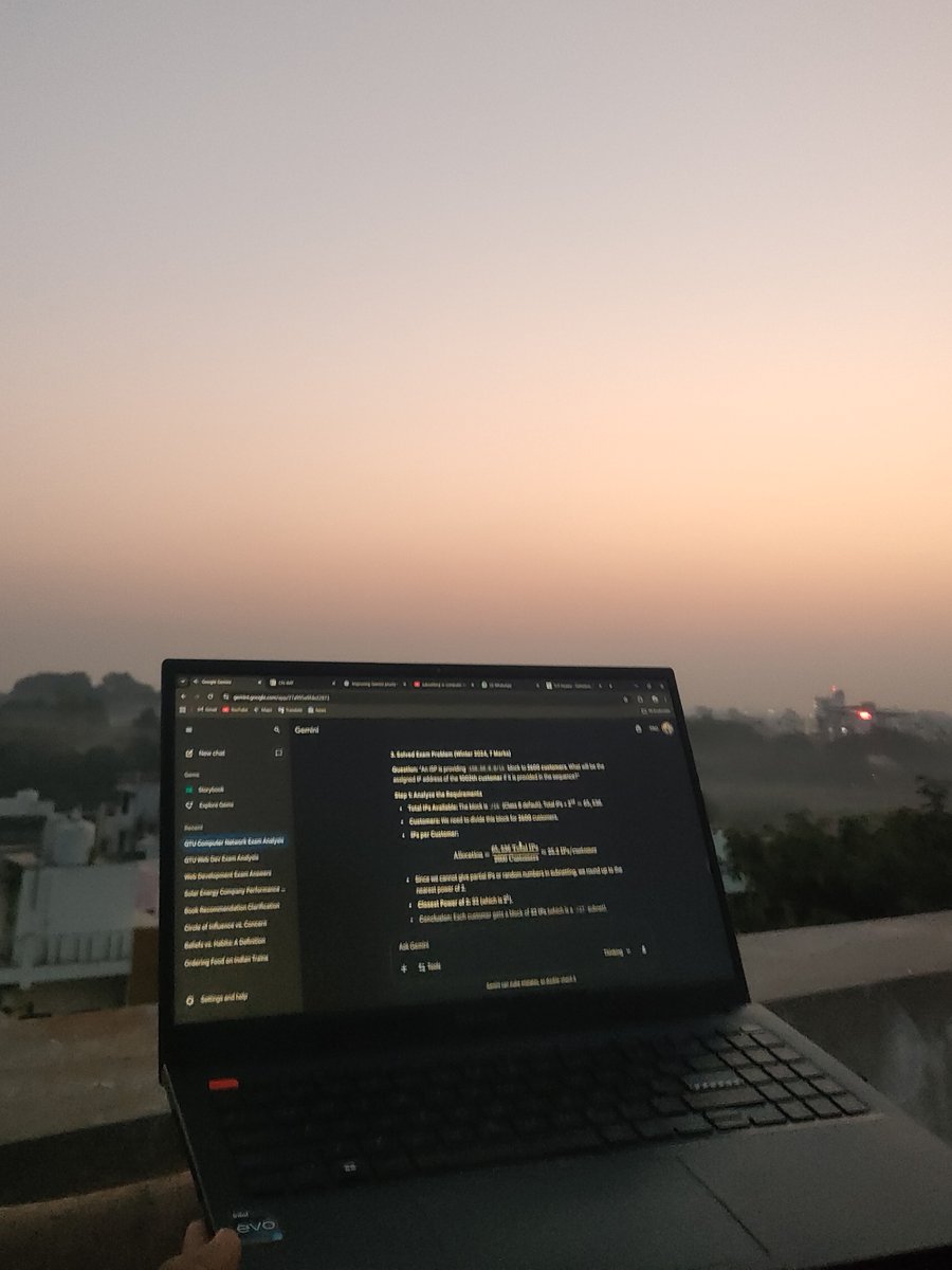 AnilSuva31's tweet image. 15 days. 15 days until I can finally break free from the shackles of exam prep and dive back into the beautiful world of code.  
--&amp;gt;My brain is ready for algorithms, not for this shit exams. 
--&amp;gt;btw This rooftop study session beautiful. #CodingLife  #DeveloperProblems #collegeday