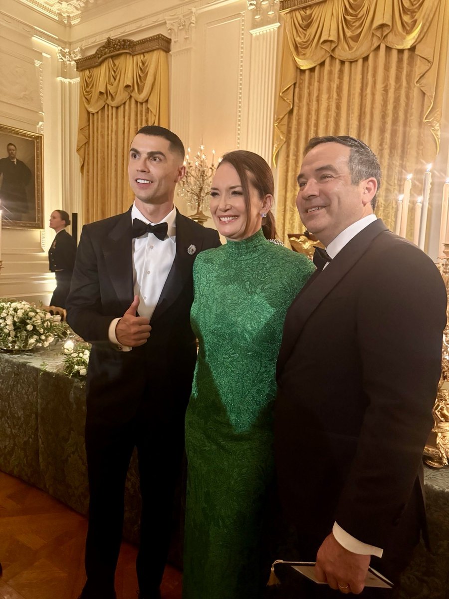 OH, WHAT A NIGHT!

Thank you, <a href="/POTUS/">President Donald J. Trump</a> and <a href="/FLOTUS/">First Lady Melania Trump</a>, for hosting the most lovely dinner — pure class from start to finish.

So proud of our peacemaking, world-changing President Trump. 🇺🇸

(…and sitting with the incredible <a href="/Cristiano/">Cristiano Ronaldo</a> and his amazing wife Gio was pretty special!!!)