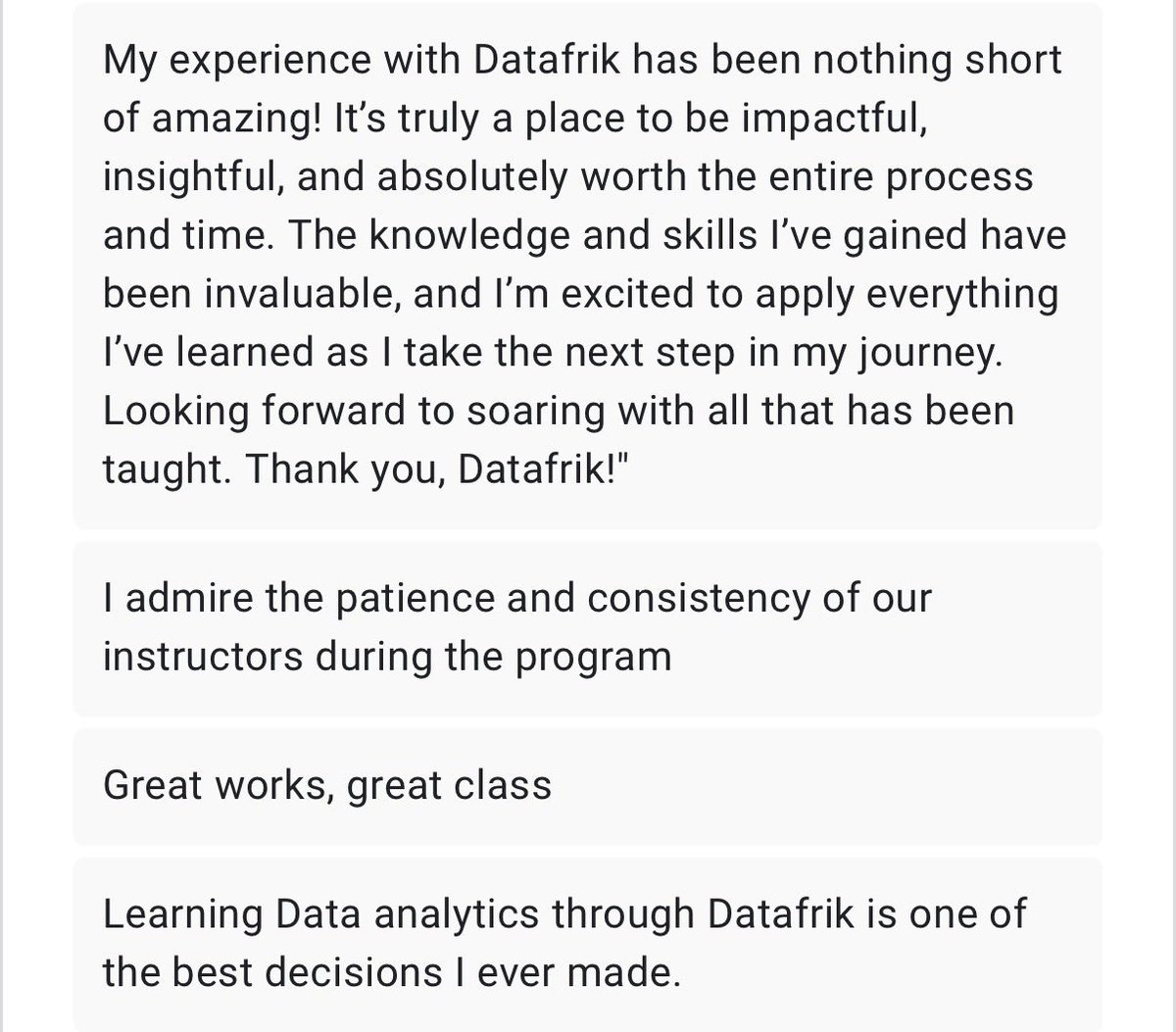 thenaijacarguy's tweet image. “The well-structured modules initially attracted me to the bootcamp, and I’m glad to say they were delivered exceptionally well”