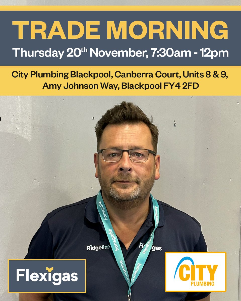 Flexigas's tweet image. 🚨 Trade Morning Alert! 🚨

Nick will be at @CityPlumbingUK Blackpool tomorrow (20th Sept) from 7:30 AM–12 PM, showcasing Flexigas &amp;amp; @Ridgeline! 🔧💧

Drop by for demos, expert advice &amp;amp; a hot drink! ☕

Flexigas. Always Innovating. 💡

#CSST #GasEngineer #Plumbers