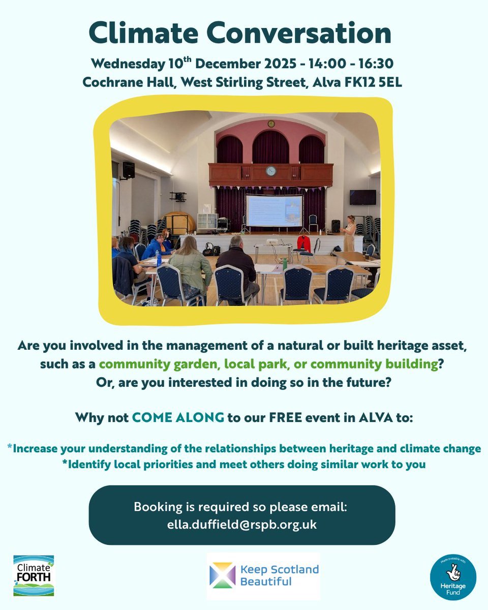 innerforth's tweet image. Our next Climate Conversations are taking place in December - some festive treats await 🎅so book your place! @HeritageFundSCO @StirlingCouncil @FifeCouncil @ClacksCouncil #ClimateForth #Conversation #Climate #Heritage