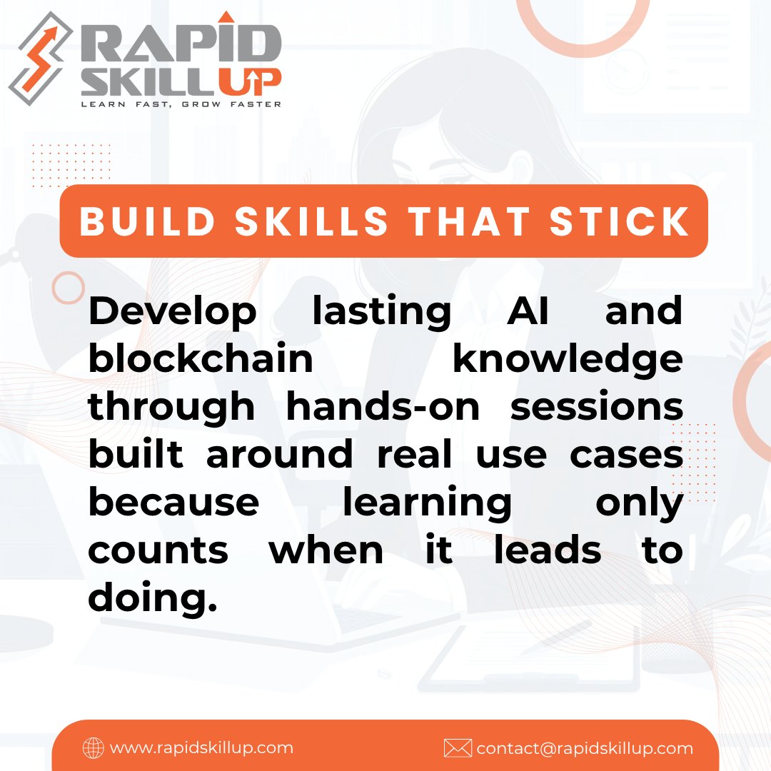 rapidskillup's tweet image. We get it, life moves fast.
That’s why our sessions are designed to fit your routine, not force a new one. Progress that respects your time is progress that lasts.

Explore short, structured learning in AI and blockchain.

#FlexibleLearning #TimeSmart #CareerEfficiency