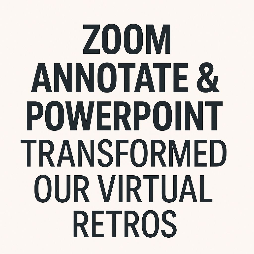 gabegall's tweet image. 1/5 Case Study: How Zoom Annotate &amp;amp; PowerPoint transformed our virtual retros in health insurance—collaboration up! In remote PI Planning, we needed safe, anonymous input to discuss impediments without derailing dynamics. Here&apos;s how we did it: #AgileTools #AgileTransformation