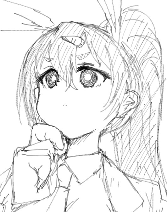 フリーレンじゃないんだけど自分が見上げる角度の顔を描いたら頬っぺが出っ張る 