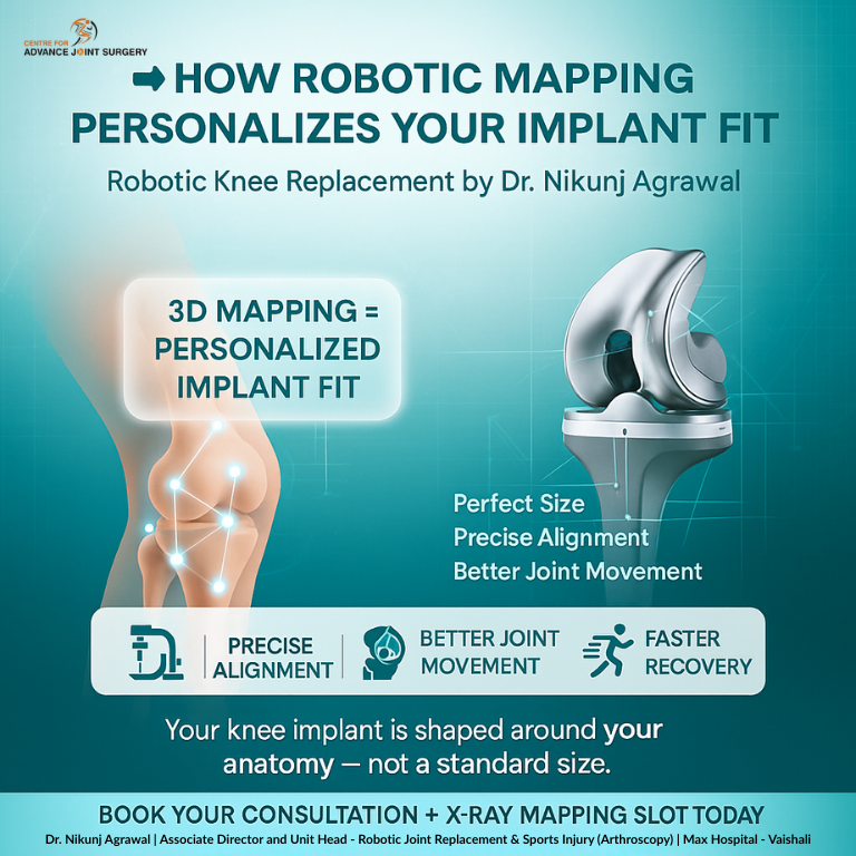 DrNikunjORTHO's tweet image. @DrNikunjORTHO - Robotic Knee Replacement
“How Robotic Mapping Personalizes Your Implant Fit”
#DrNikunjAgrawal  #RoboticKneeReplacement  #kneepainrelief  #SportsInjuryRecovery  #MaxHospital #KneeSurgery #FasterRecovery #personalizedimplants