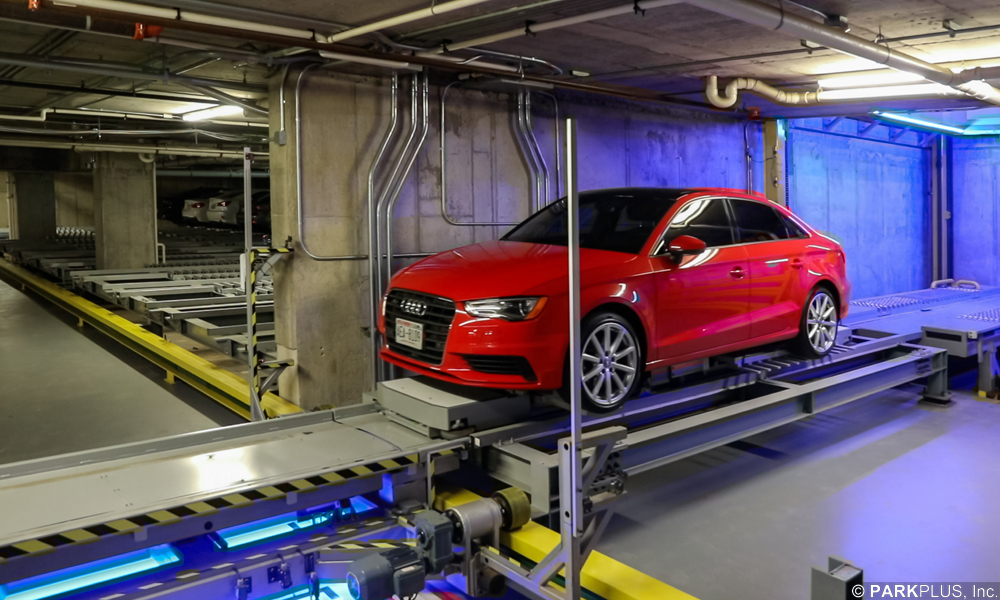 SpacemakerInc's tweet image. The ParkPlus Rack &amp;amp; Rail automated parking system has fixed-rail robotic shuttle units that use proprietary handling mechanisms, traffic management software, limit switches and lasers to manage the automated storage and retrieval of vehicles with or without trays.