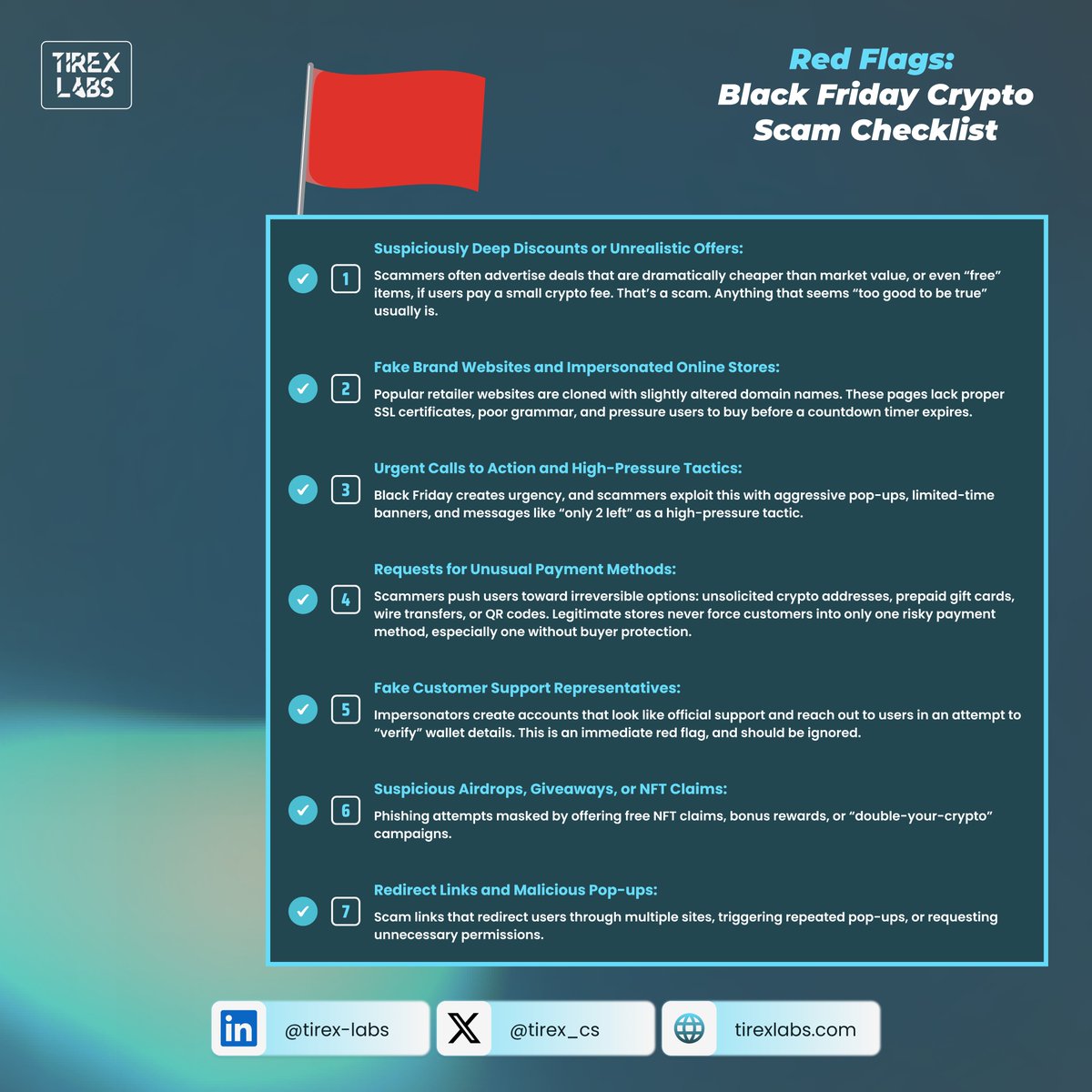 tirex_cs's tweet image. Black Friday is here and so are the scammers. 😤

Here’s what to watch out for before you click buy. 👇