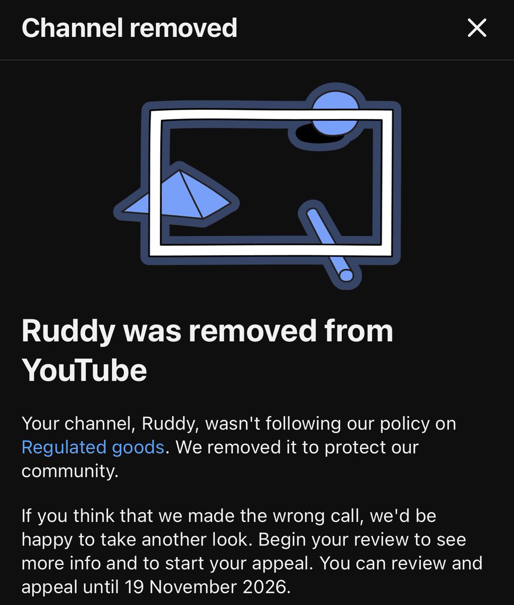 NotDonJake's tweet image. My YouTube account and everything I’ve worked for was just nuked

I feel completely sick I don’t know what to do

They had removed some videos from first stand because of the esports betting sponsor we took, but they didn’t count that as strikes as they changed rule

Feel sick