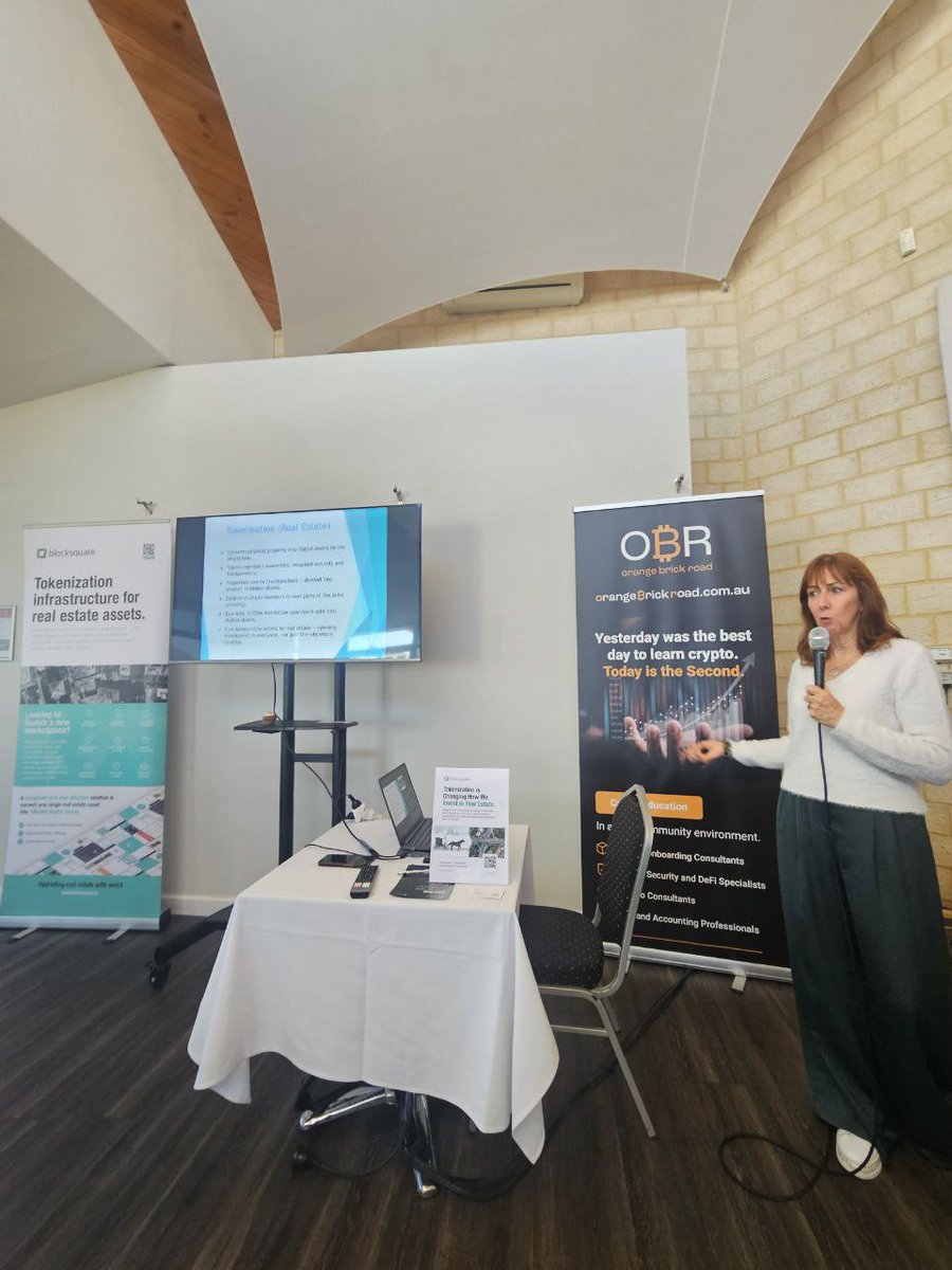 blocksquare_io's tweet photo. Mandurah TechFest & HomeBuilders Expo in Mandurah / Western Australia delivered three days of great conversations, workshops, and real interest in tokenized real estate.

Our team @JuliaBuchholz_ and @Minnie_Reynolds also demonstrated how to buy tokenized real estate in less then 1 minute on @Oceanpoint _BST and covered the basics of real estate tokenization during the Orange Brick Road crypto workshop