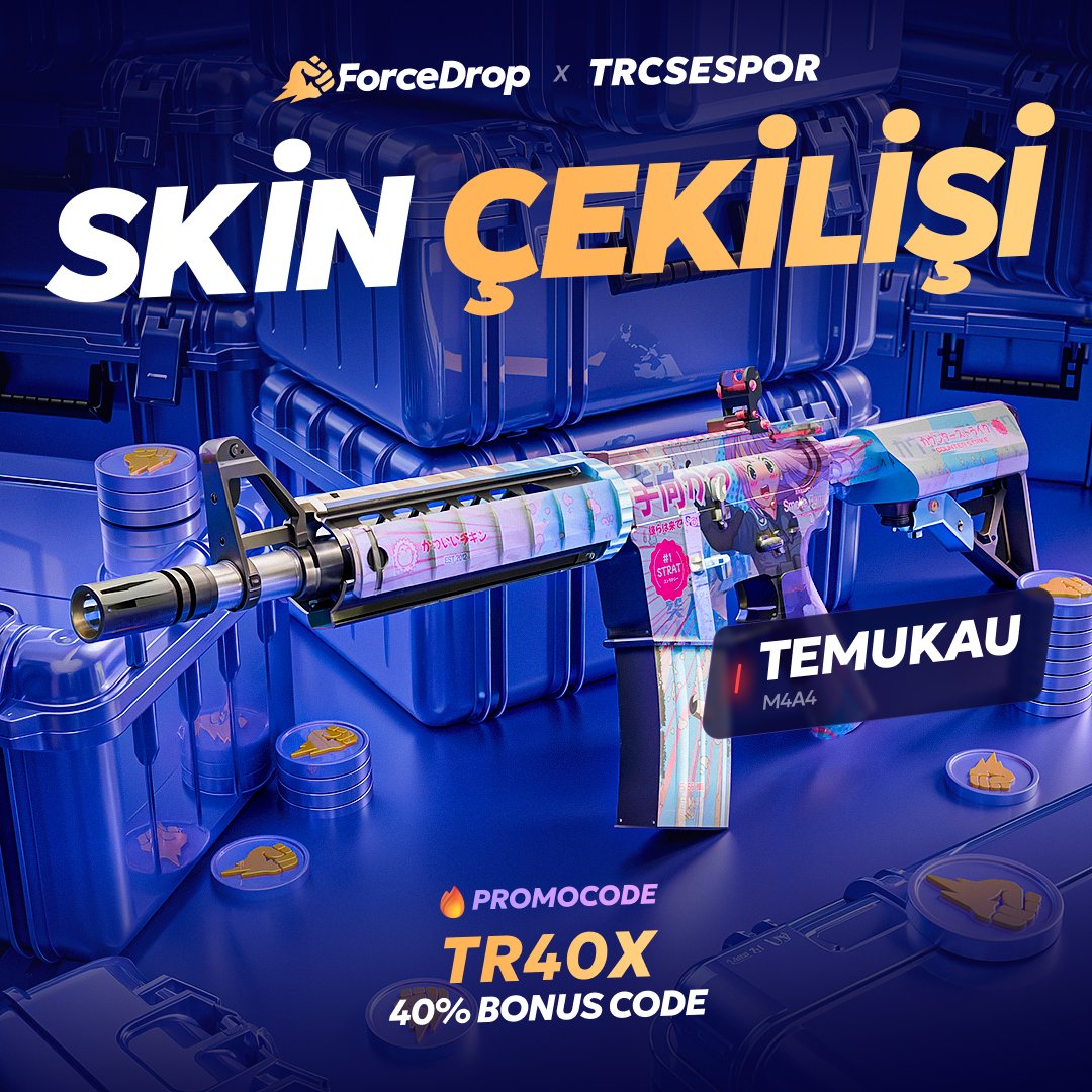 🎁 M4A4 TEMUKAU ÇEKİLİŞİ!

TRCSESPOR ve ForceDrop olarak bir takipçimize M4A4 Temukau hediye ediyoruz!

Yapmanız gerekenler:
* @forcedropturkey ve <a href="/trcsespor/">TRCS Espor</a> sayfalarını takip et.
* Gönderiyi RT et
* Gönderiyi beğen ve yorumlarda 2 arkadaşınızı etiketle.

Çekiliş 27 Kasım'da