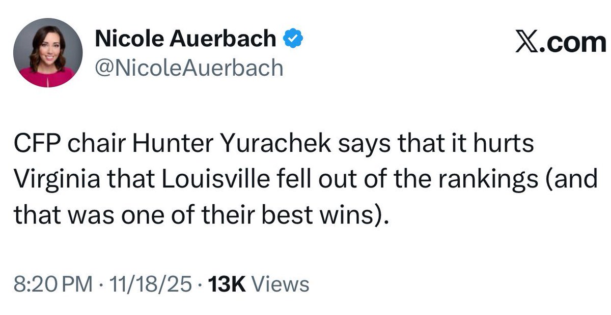 In case you were wondering if there is an anti-ACC bias in the CFP committee:

A BIG-10 team is still getting credit for beating a 4-6 team in September.

Meanwhile, an ACC team is no longer getting credit for beating a 7-3 team in October.

🤔