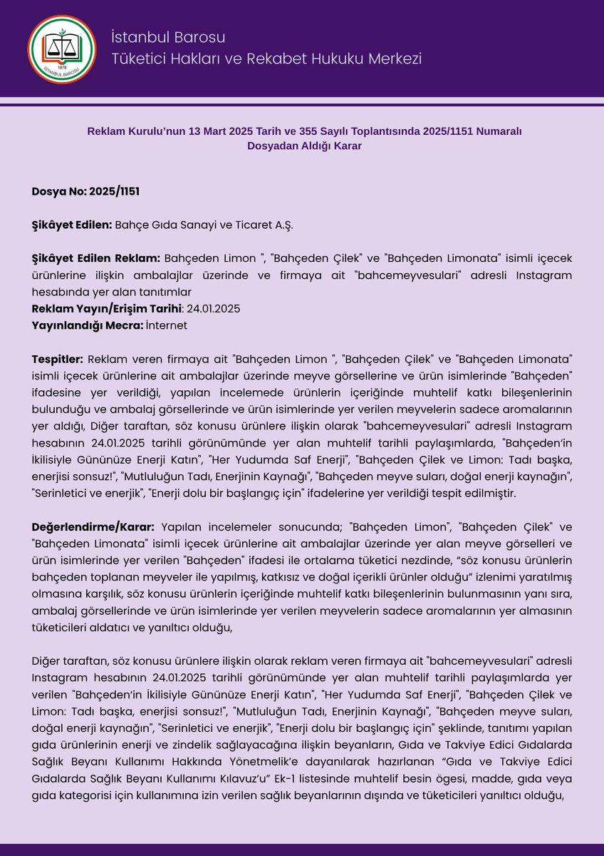 Tüketici Hakları ve Rekabet Hukuku Merkezi tweet media