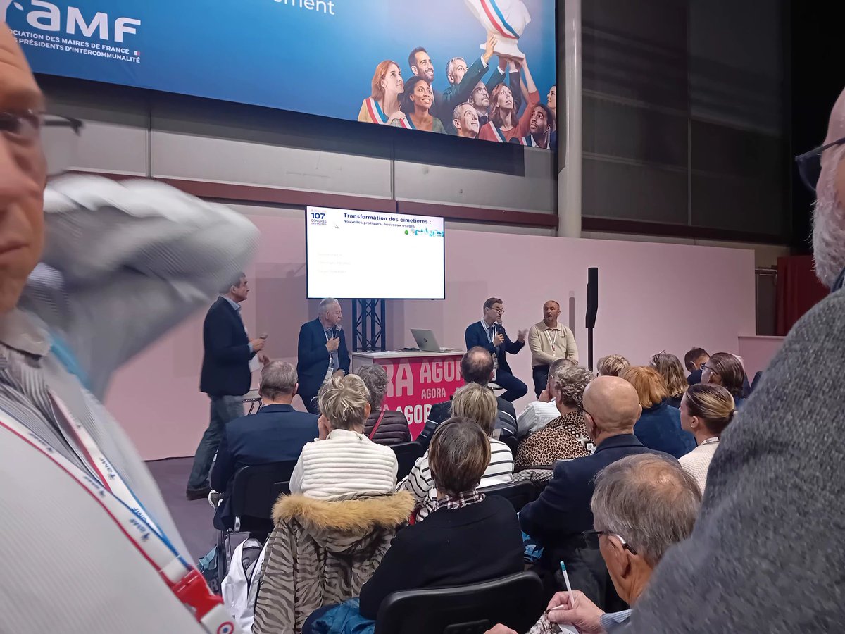 #107econgresdesmaired Grosse affluence pour l'atelier sur la transformation des cimetières avec les interventions de <a href="/OFBiodiversite/">Office français de la biodiversité</a> et l'OGF et le témoignage de Gérard Soler maire de Corbières les Cabanes