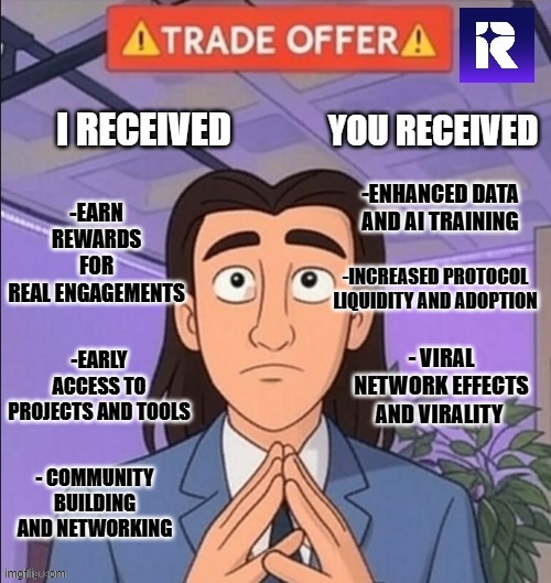 RodrigoLacorte2's tweet image. Meme contest post about @RallyOnChain powered by @GenLayer

The memes depicted is about the trade offer memes. Rally users received benefits while rally also gets benefits from users of rally. 

Users benefit includes rewards, information and tool access and community and…