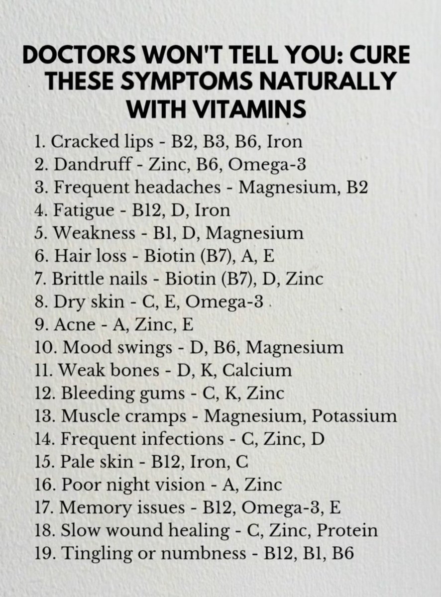 GrowSmarter_x's tweet image. DOCTORS WON'T TELL YOU: CURE THESE SYMPTOMS NATURALLY WITH VITAMINS 💊