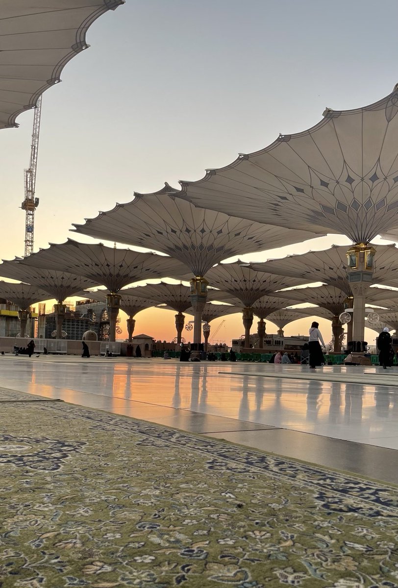 The courtyards of the Prophet's Mosque in Medina