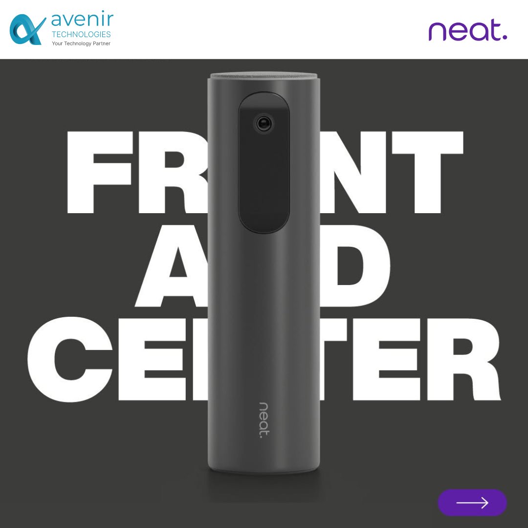 avenirtechno7's tweet image. 🚀 Elevate your hybrid meetings with Neat Center 
✔ 360° audio &amp;amp; visual pickup
✔ Face-on framing for everyone
✔ Flexible mounting options
✔ Simple plug-and-play setupCreate smarter

📞 +91 99078 74646 
📧 info@avenirtechno.com

#AvenirTechnologies #NeatCenter #AVSolutions