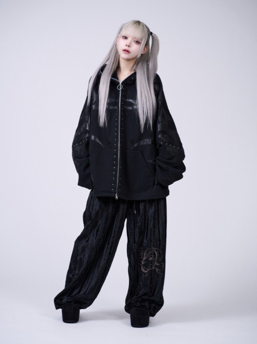 IMVAL×GALFY / Bondage Dog Hoodie［BLK］ 前回の口枷GALFY犬を