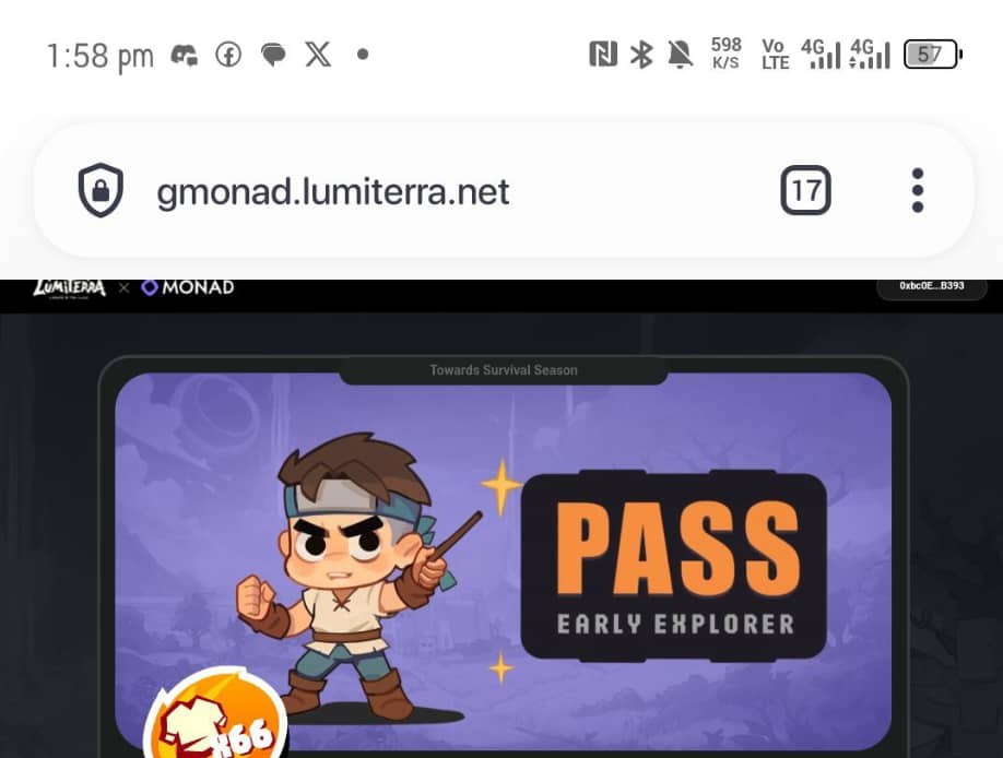 The <a href="/LumiterraGame/">Lumiterra (mainnet arc)</a> Survival Season Check-in Rally is Live

📌Visit: gmonad.lumiterra.net/lumonad?code=L…

- Connect your EVM wallet

- Check in

What do you get for joining this campaign?

When you Check-in👇🏼

- You get your Explorer Pass
- You receive your Referral code

For Lumonad Compaign