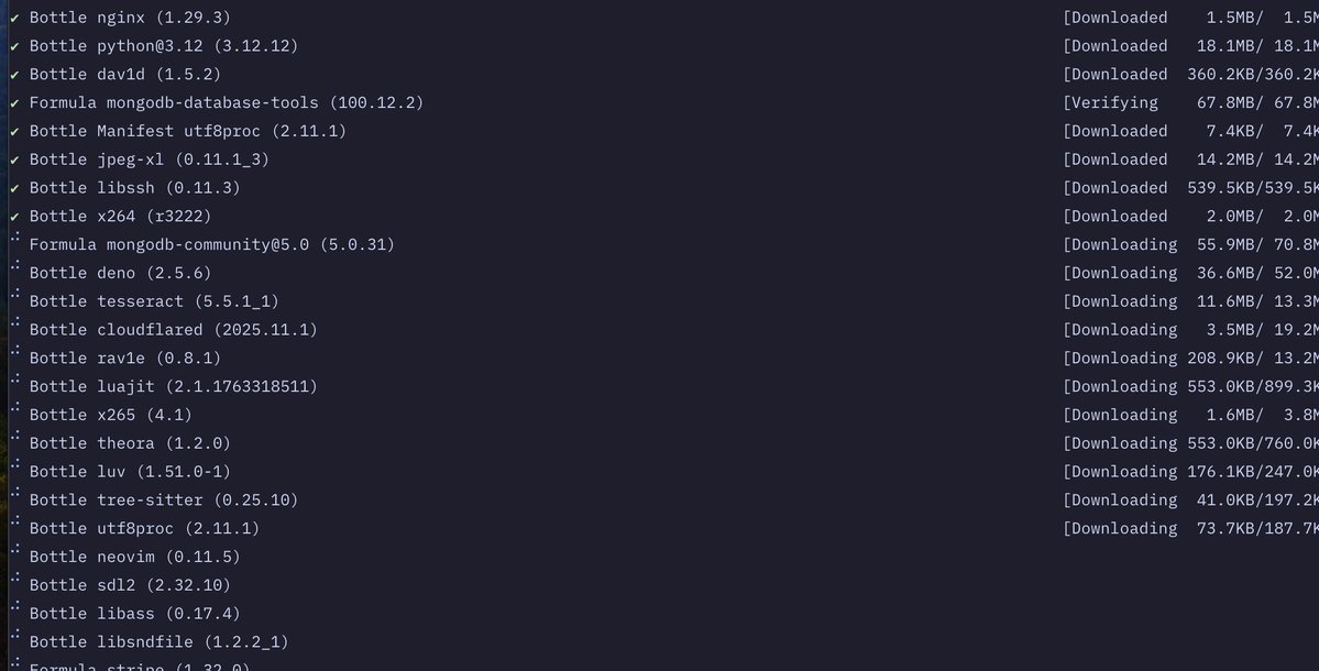 오늘 트위터 친구를 통해 Homebrew에 새로운 버전 5.0.0이 출시되었다는 소식을 접했는데, 새로운 기능이 꽤 훌륭합니다.
 https://t.co/yKVwyJZG6b
 * 다운로드는 기본적으로 활성화되어 있어
