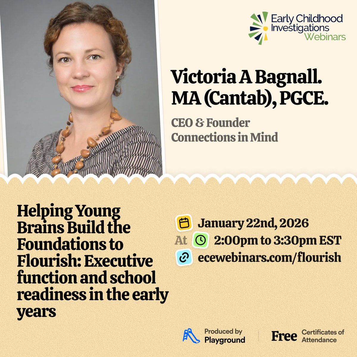 ECEWebinars's tweet image. 🧠 Executive function helps kids thrive!
Join Victoria Bagnall to explore the neuroscience behind EF + practical strategies for neuro-inclusive classrooms.
🗓️ Jan 22 | 2 PM ET
🔗 ecewebinars.com/4hXeIV4
#ECEWebinars #ExecutiveFunction #SchoolReadiness