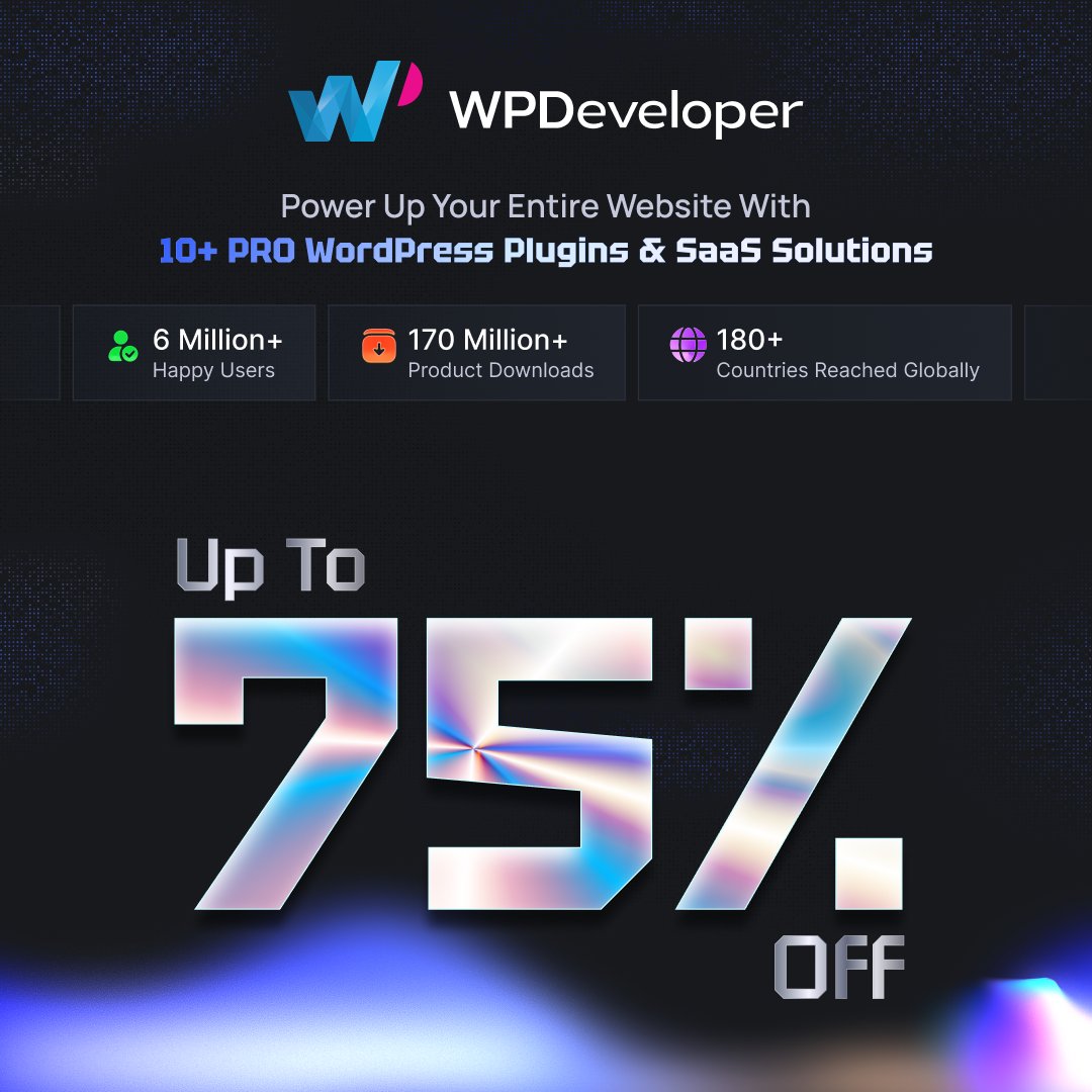 WPDevTeam's tweet image. 🛍️ Up to 75% Off - Mega Sale on 10+ WordPress Plugins and SaaS 

Black Friday is right around the corner, and we’re helping you gear up for this year &amp;amp; years to come with our spectacular WordPress deals!

Check the comments &amp;amp; grab the deal.👇 

#BlackFridaySale #WordPress #SaaS