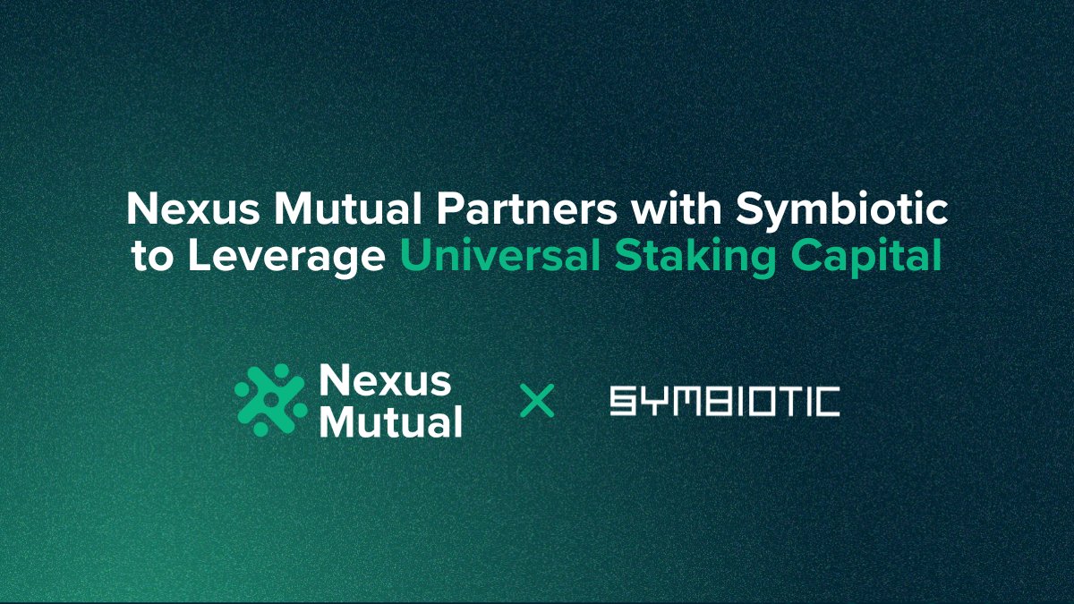NexusMutual's tweet image. We’re on a mission to make DeFi a safer place

But that’s too big of a job to do by yourself...

That’s why we’re partnering with the universal staking protocol @symbioticfi

Together, we’re scaling onchain cover to meet the needs of any institutional investor or protocol ⏬