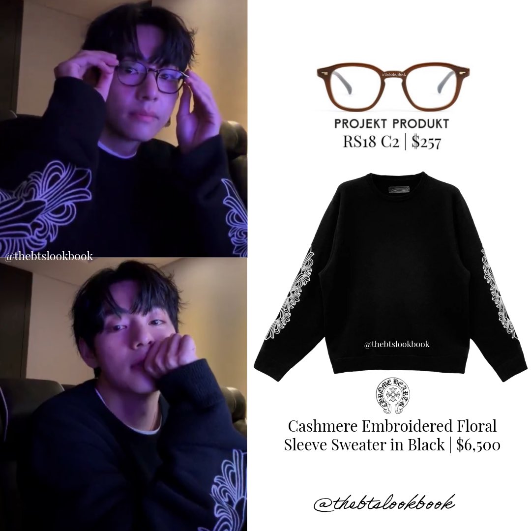 thebtslookbook's tweet image. V wearing Projekt Produkt “RS18 C2” and Chrome Hearts “Cashmere Embroidered Floral Sweater”

#V #kimtaehyung #뷔 #thvcloset #방탄소년단 #thebtslookbook #ProjektProdukt  #ChromeHearts #ootd #Weverse_Live

DO NOT REPOST/GIVE CREDITS