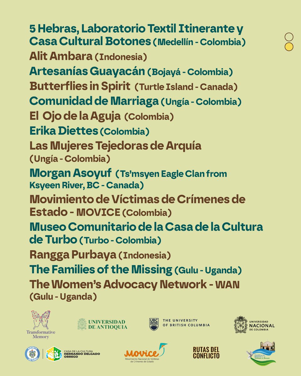 Del 17 al 22 de noviembre se reunirán en Turbo académicos, artistas y líderes comunitarios de distintos lugares del mundo para participar en el laboratorio interdisciplinar sobre memoria histórica MemoLab 2025 “Embarcarse: puertos, flujos y contracorrientes de las memorias”.