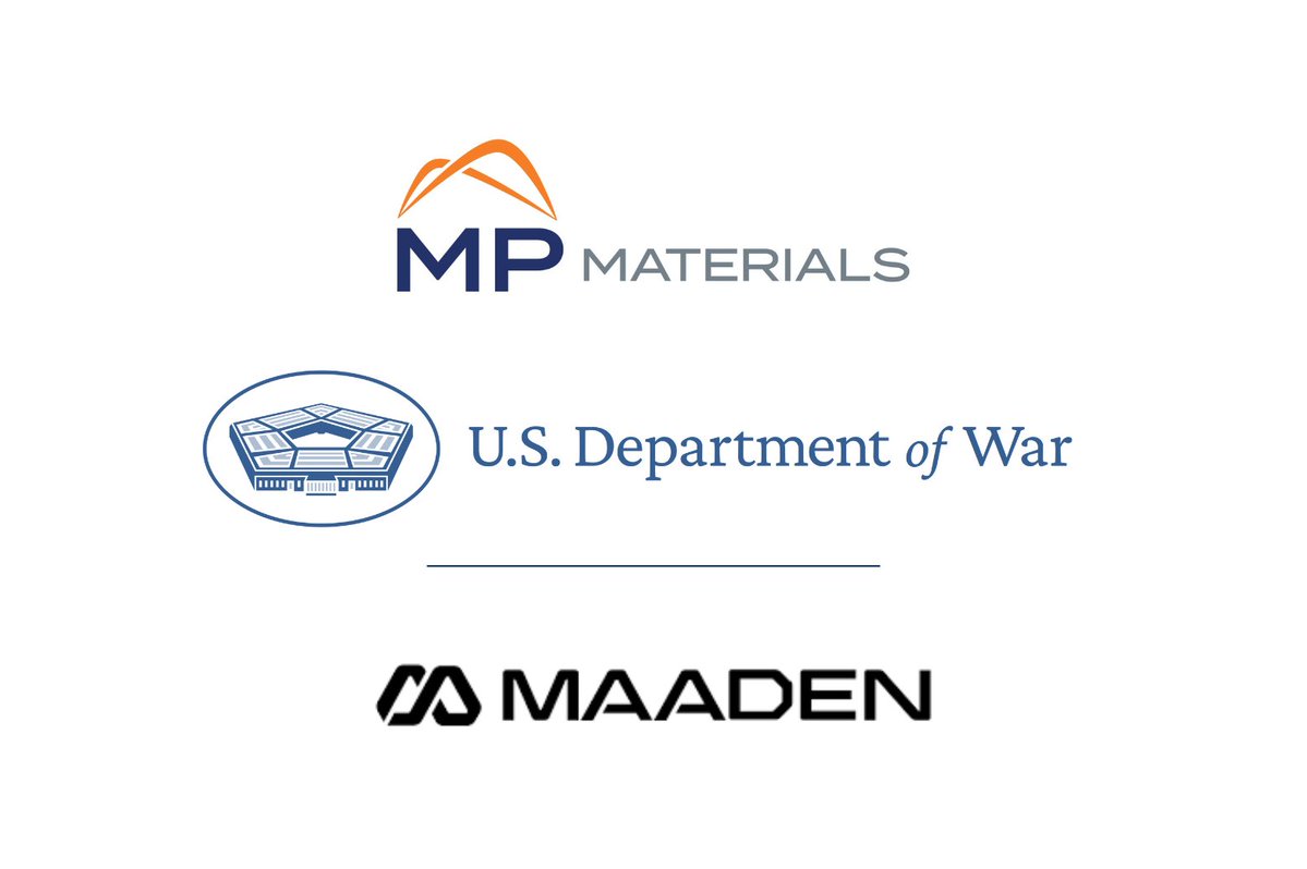$MP We’re partnering with the U.S. Department of War to form a JV with Maaden to build a rare earth refinery in the Kingdom of Saudi Arabia. This is a major step toward rebalancing the supply chain in line with U.S. interests.

– Takes MP’s world-class platform global
– Will