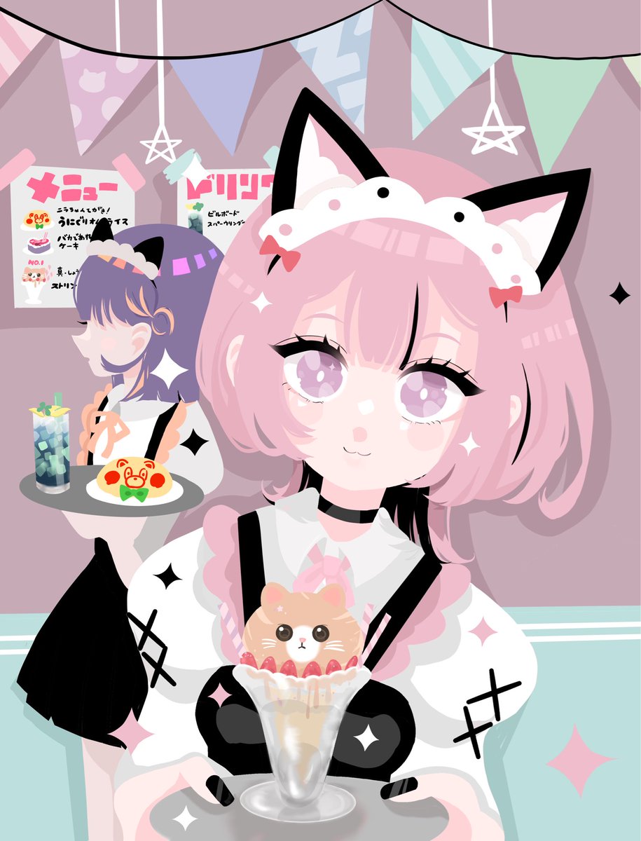 3年前のイラスト軽めにリメイクしたよ🍭♥⟡.⋆