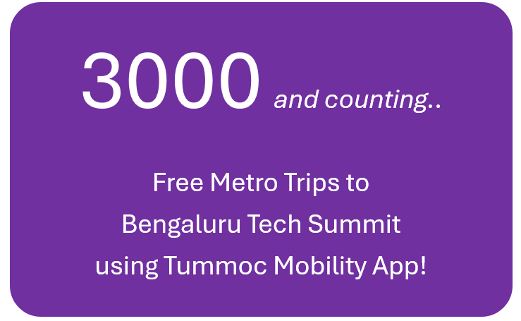 srinualavilli's tweet photo. Now crossed 3000 and counting...
@PriyankKharge @blrtechsummit @ITBTGoK @tummoc4u @OfficialBMRCL
#BengaluruTechSummit #Metro #Tummoc https://t.co/VjIJfc2JhO