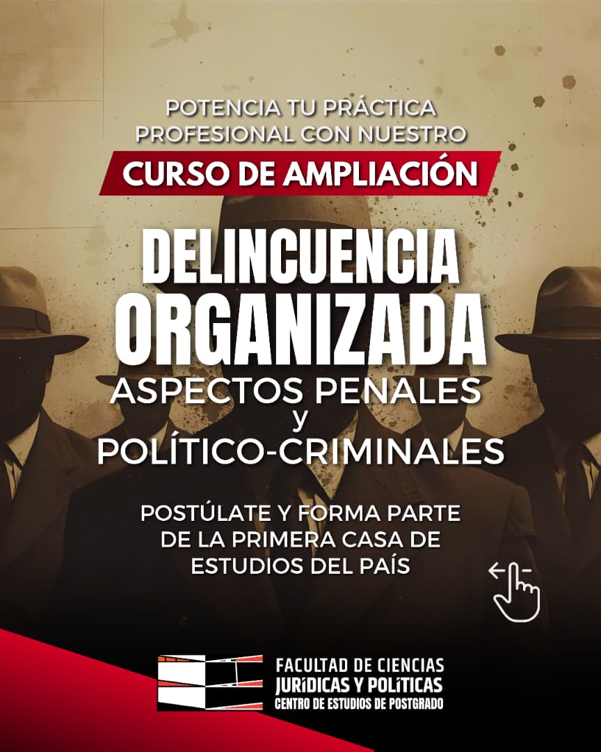 CPenales_UCV's tweet photo. @Keymer_Avila @justiciapitzucv @ConstitucionalU @Bibliocentro @gmultijuridica @Universitasf_ @fcjpucv_ve @dirderechoucv @andresraulpaezp @leonardoguzman @revista_derecho @derechopenalUEC @INACIPE @jorgepratsac @Danku_G @JaumeAntichSole @tatin17 @barsallocarlos Participa en este #CursoDeAmpliación sobre #DelincuenciaOrganizada, que te ofrece una comprensión del fenómeno desde una perspectiva jurídico-penal y político-criminal. Toda la información: https://t.co/JNUVQtHfuJ https://t.co/dHewtNj0XU