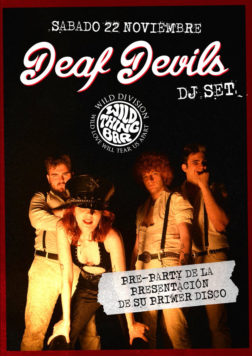 Este sábado tendremos pinchando a la banda "DEAF DEVILS " ANTES DE LA PRESENTACIÓN DE SU PRIMER DISCO