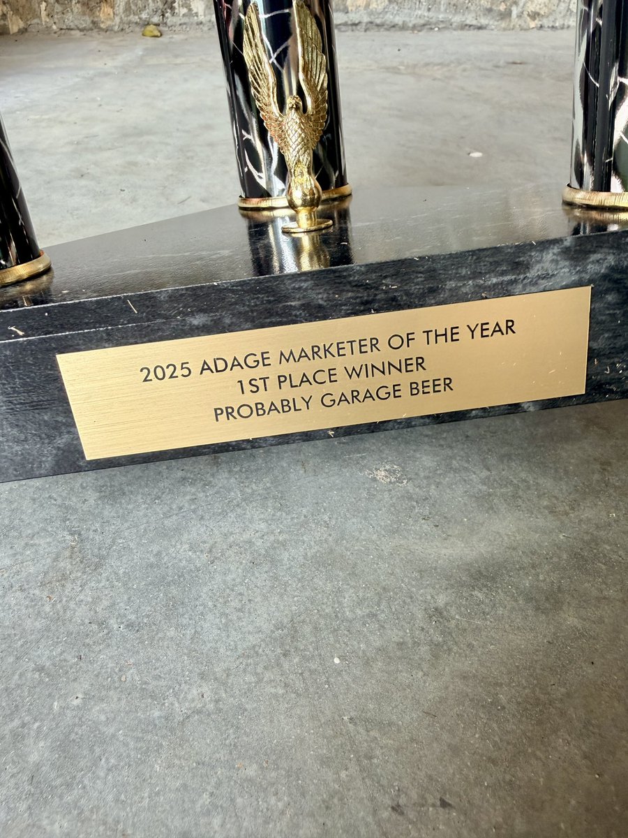 drinkgaragebeer's tweet image. GIVEAWAY: One day left vote and RT we’ll mail the trophy to someone it will arrive in two pieces u assemble because it’s like 4 feet tall adage.com/events-awards/…