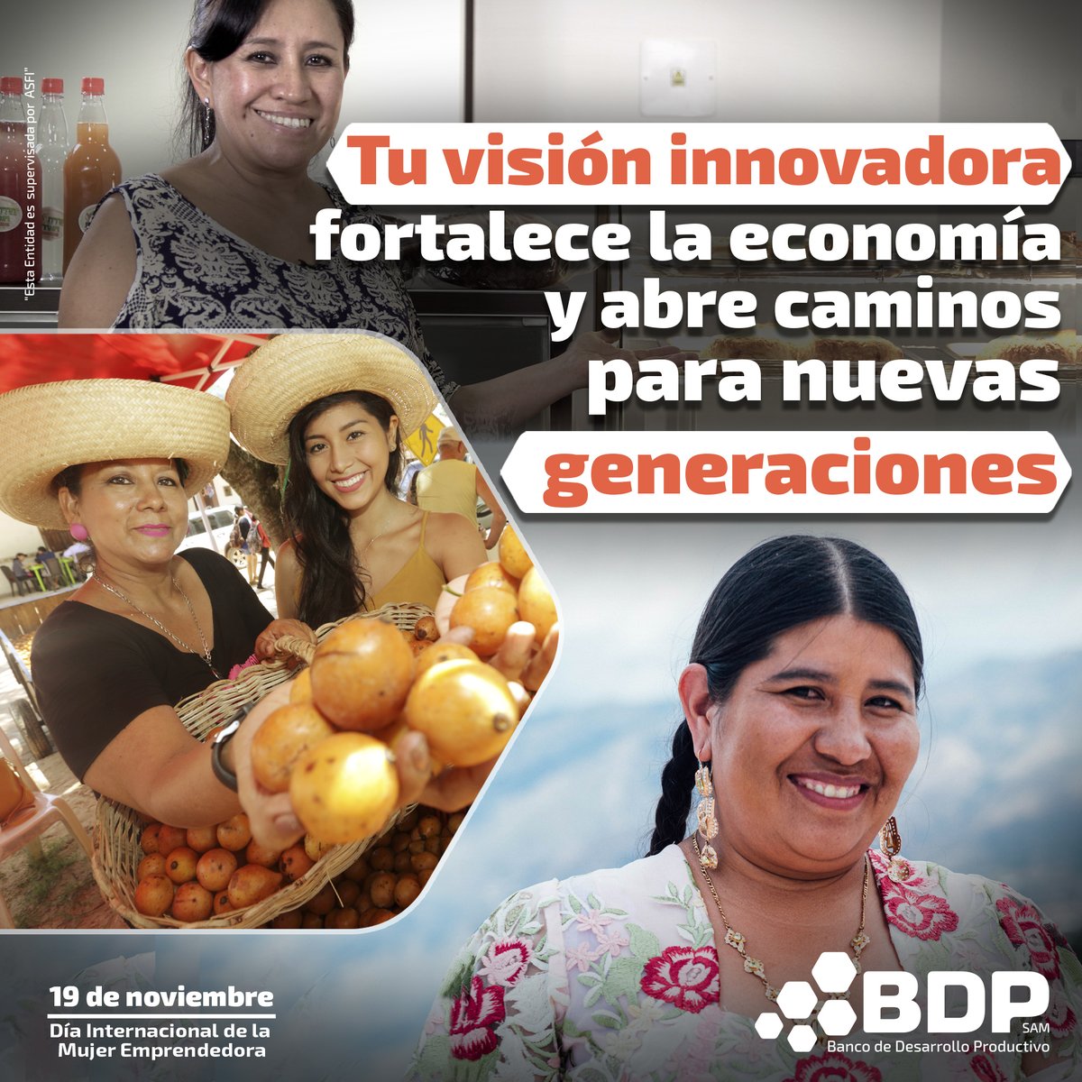 #SomosBDPsam | ¡Celebramos a las mujeres que con su espíritu emprendedor transforman el mundo! 🚀 Su impacto genera un legado inspirador para todos. ¡Feliz día! 👏

#19deNoviembre #DíaInternacionalDeLaMujerEmprendedora