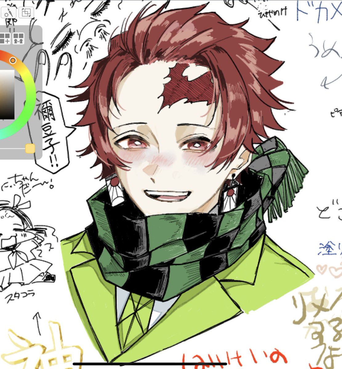 どこちゃんのカラー長男最高 どんどん絵チャ上手くなってておれ顔ない