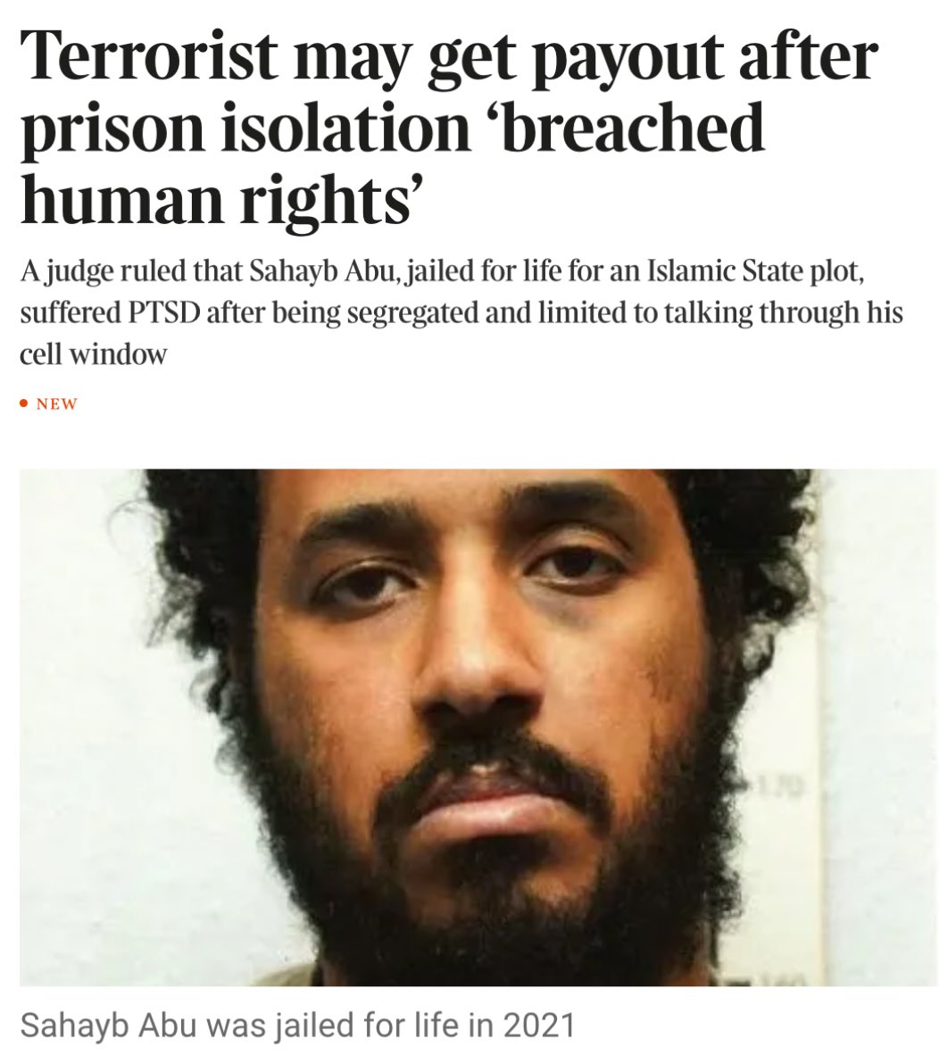GoodwinMJ's tweet image. An Islamic State terrorist could get compensation after a judge ruled his human rights were breached by solitary confinement.

We need to LEAVE the ECHR