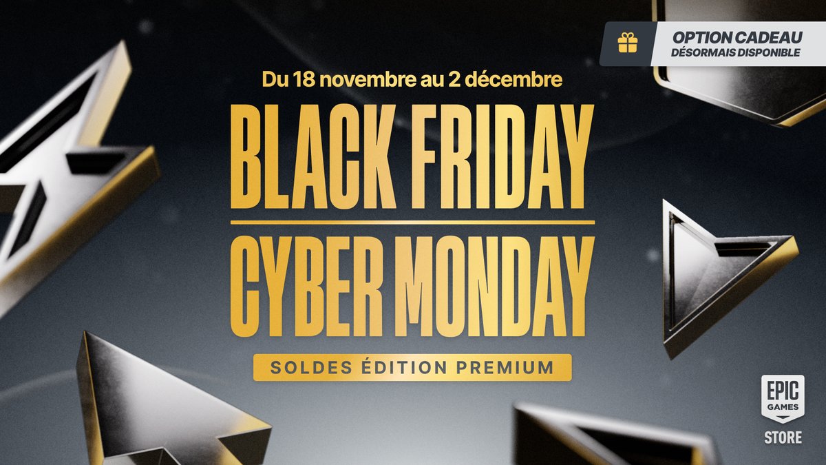 Non seulement vous pourrez obtenir des jeux aux prix du Black Friday / Cyber Monday, mais vous gagnerez aussi 20 % en Récompenses Epic sur votre achat ! epic.gm/bfcmsale

Envoyez des jeux et des contenus additionnels directement à vos amis, gagnez des Récompenses Epic à