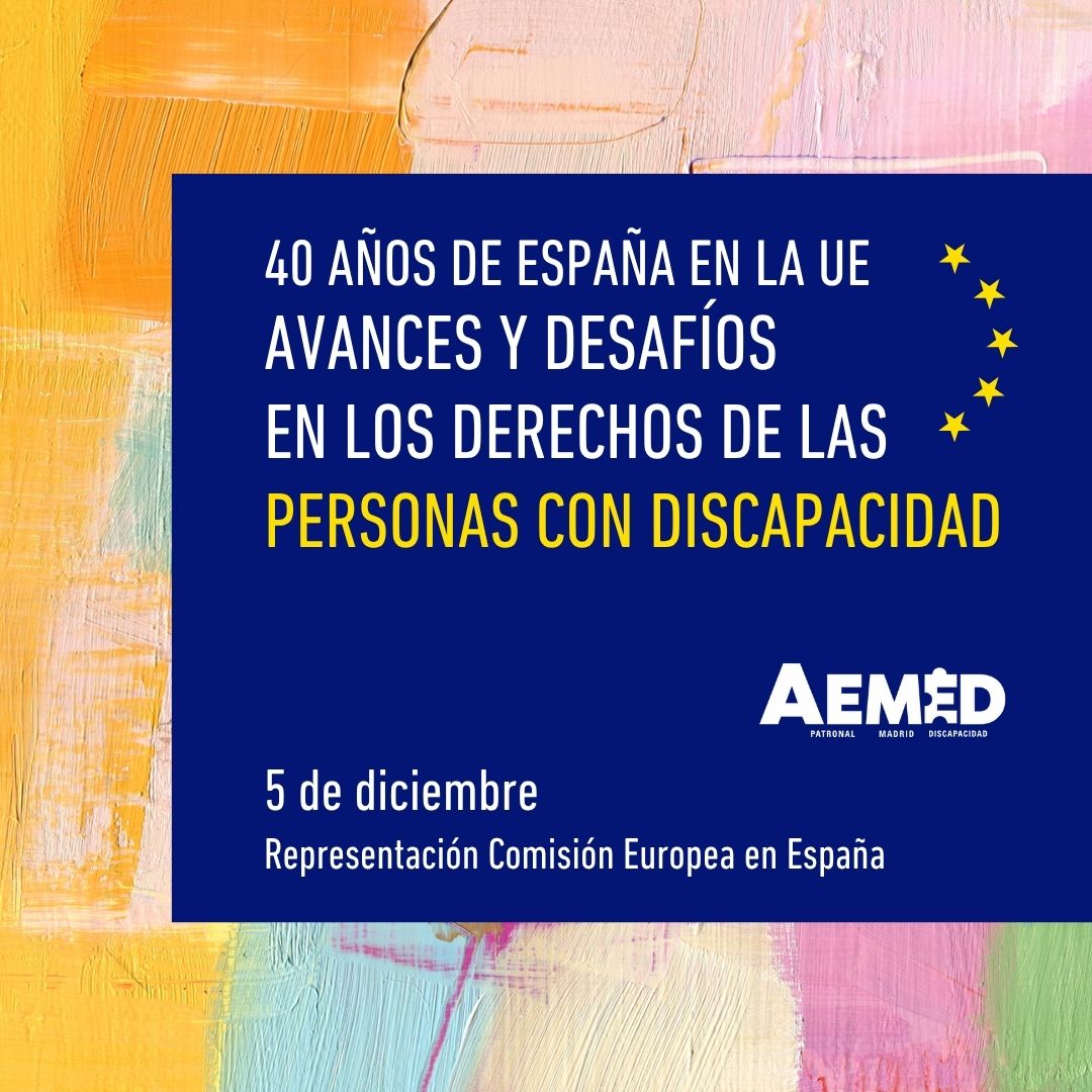 AEMED_'s tweet image. AEMED te invita a la Jornada “40 años de España en la UE: avances y desafíos en #discapacidad” y a la inauguración de la expo “Miradas Diversas” 🎨

📅 5 diciembre, 9:30 h.
📍 @ComisionEuropea 

Con @jcelada @Alejandrasf7 

📝 bit.ly/484KryW